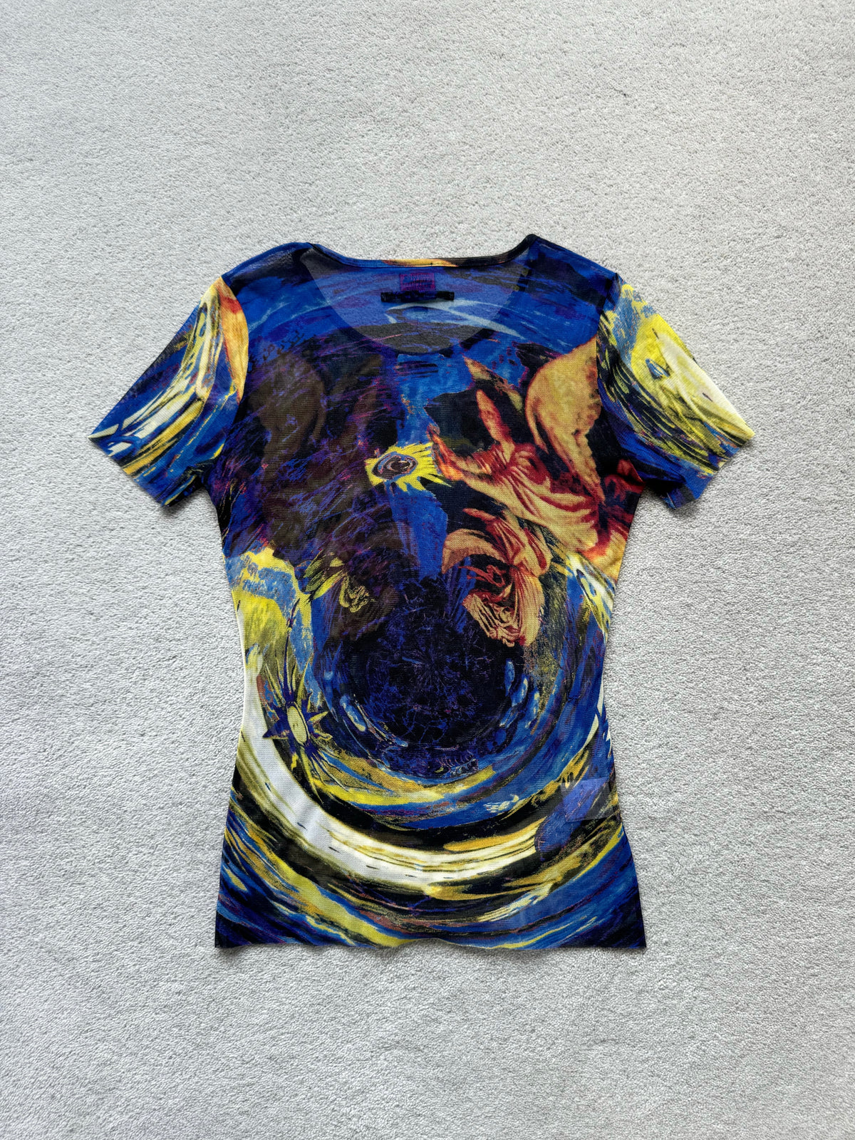 JEAN PAUL GAULTIER 90s ANGEL PRINT MESH TOP