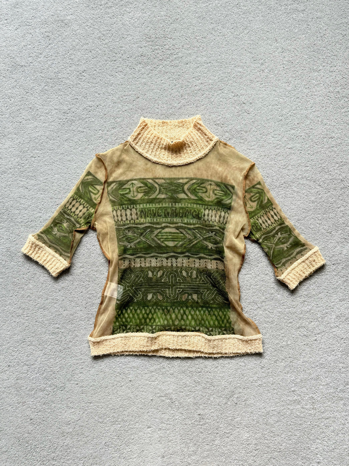 JEAN PAUL GAULTIER 90s KNIT SLEEVE MESH TOP