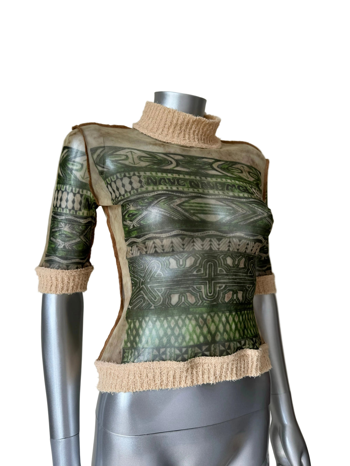 JEAN PAUL GAULTIER 90s KNIT SLEEVE MESH TOP