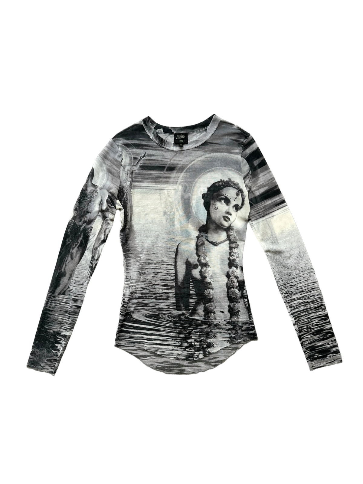 JEAN PAUL GAULTIER 90s MOON GODDESS MESH TOP