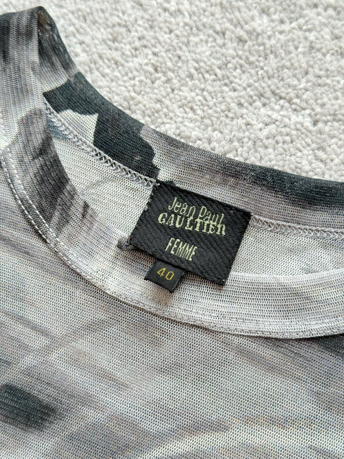 JEAN PAUL GAULTIER 90s MOON GODDESS MESH TOP