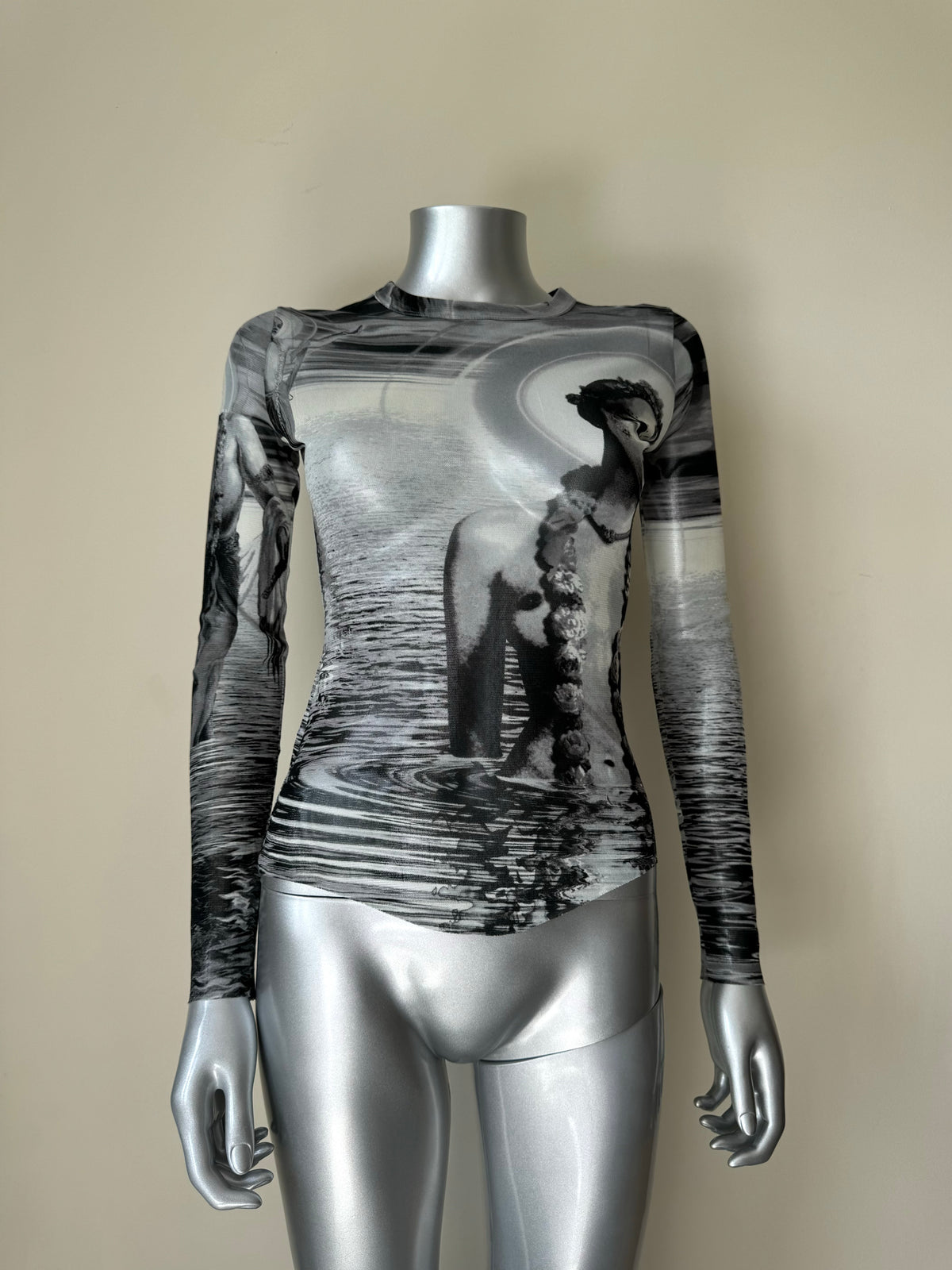 JEAN PAUL GAULTIER 90s MOON GODDESS MESH TOP