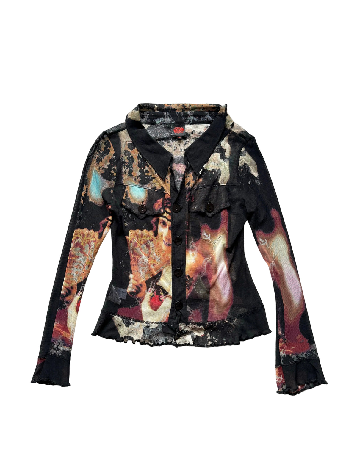 JEAN PAUL GAULTIER 90s TATTOO GIRL MESH TOP