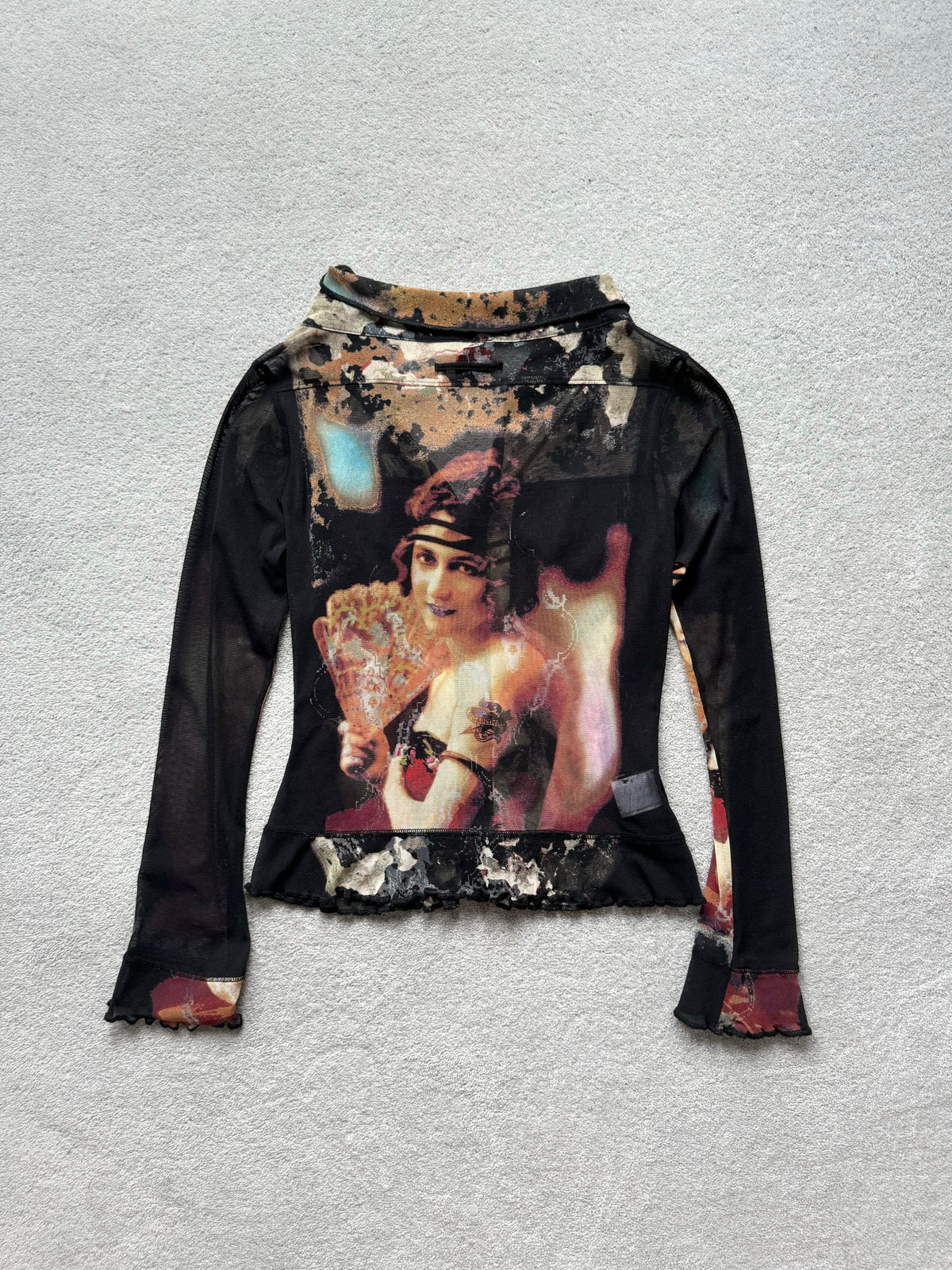 JEAN PAUL GAULTIER 90s TATTOO GIRL MESH TOP