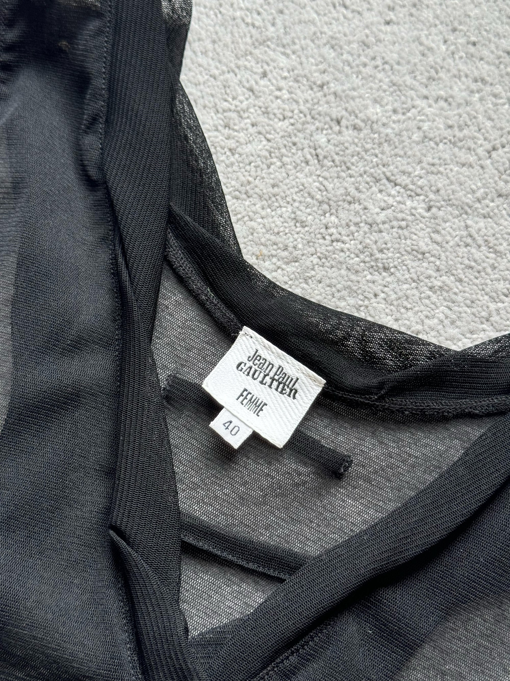 JEAN PAUL GAULTIER 00s TIE UP MESH TOP