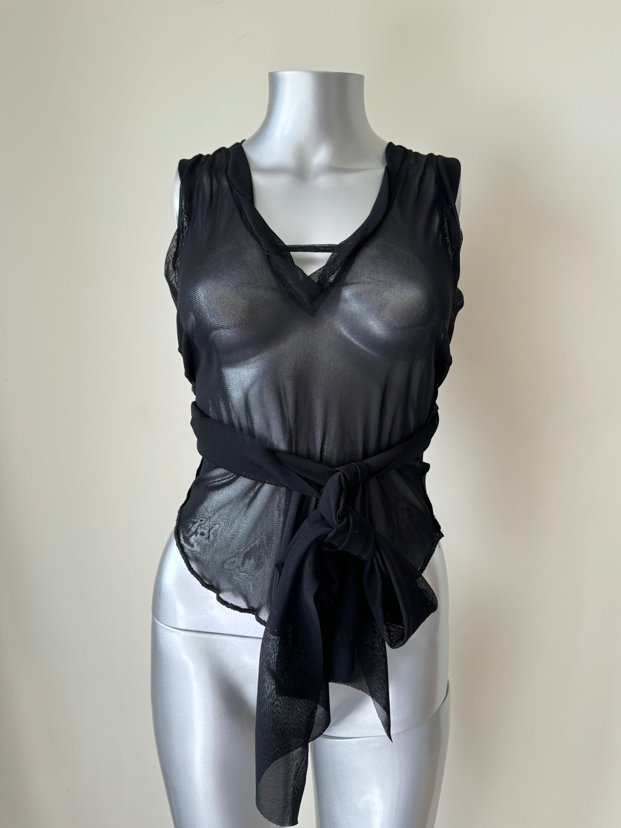 JEAN PAUL GAULTIER 00s TIE UP MESH TOP