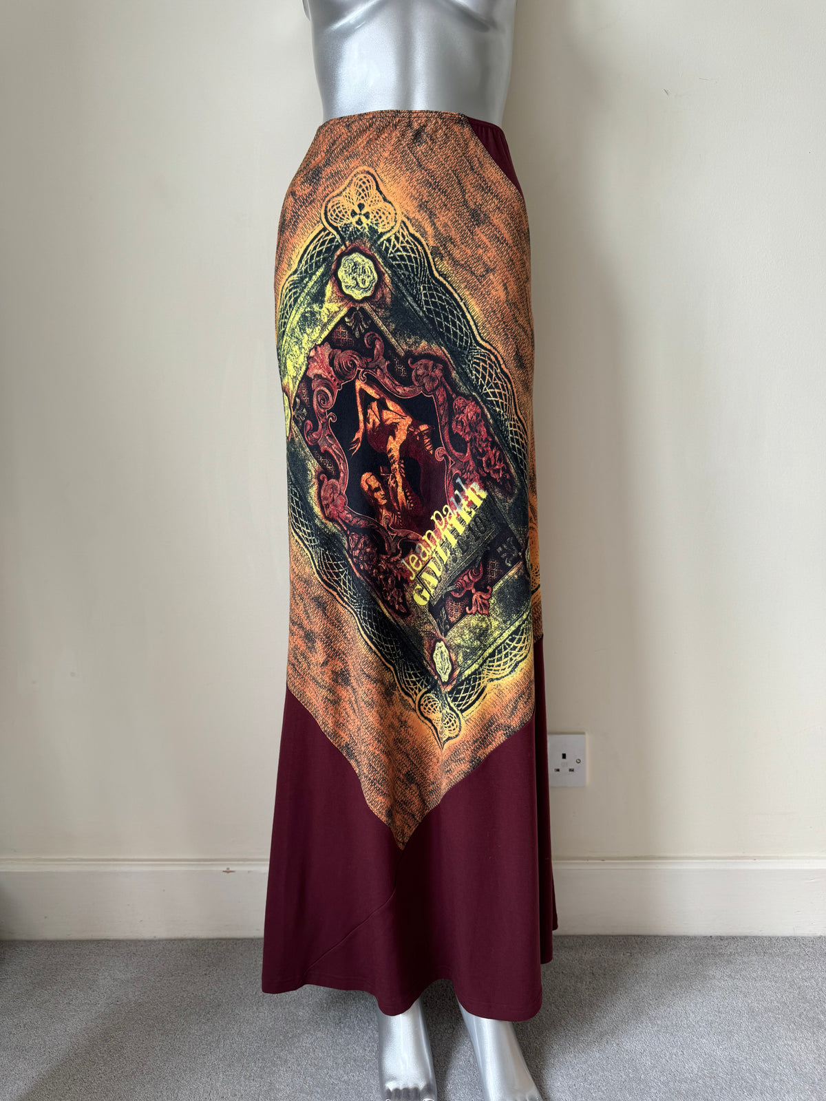 JEAN PAUL GAULTIER F/W 1995 MONEY PRINT MAXI SKIRT