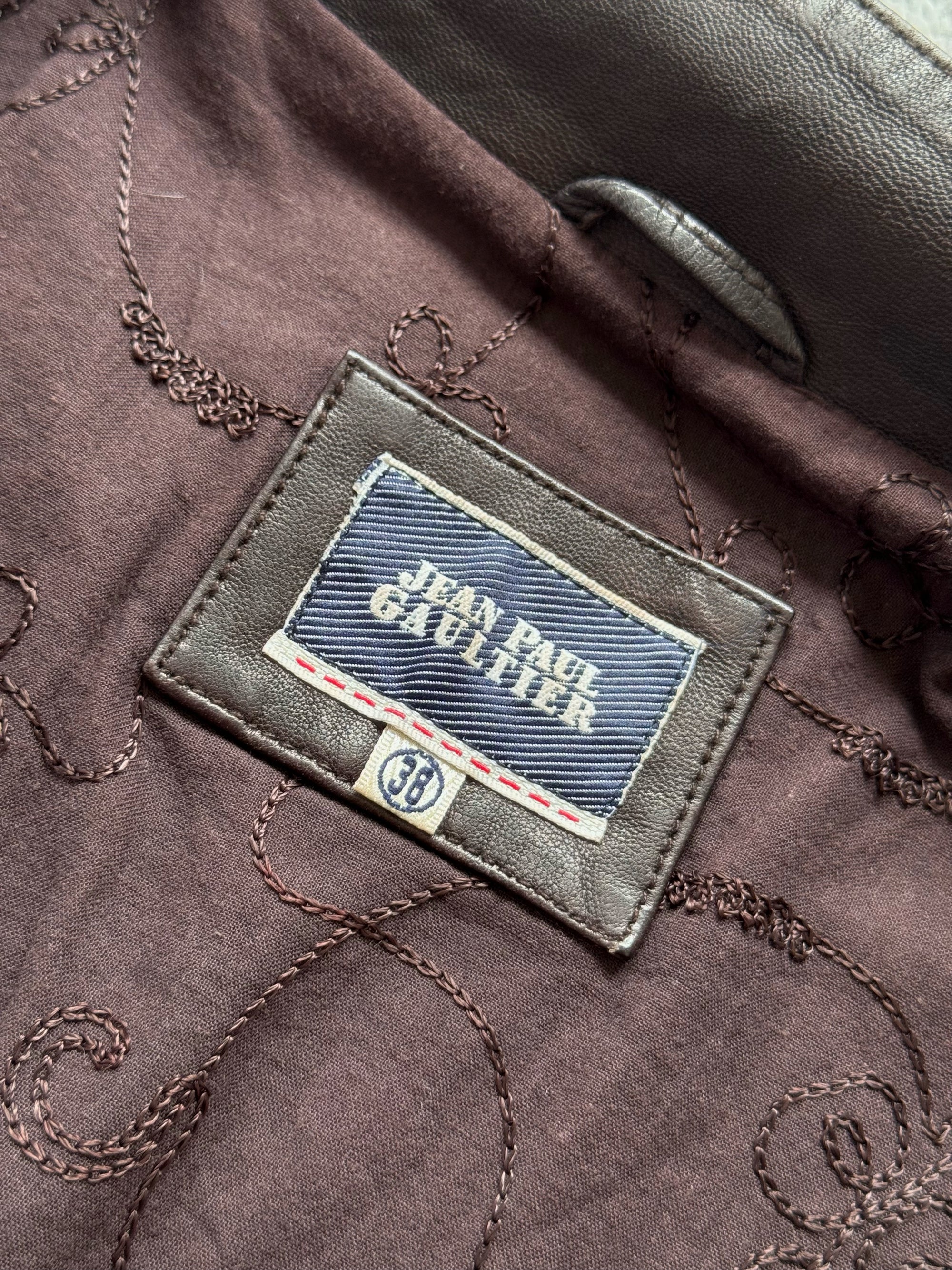 JEAN PAUL GAULTIER BROWN LEATHER JACKET