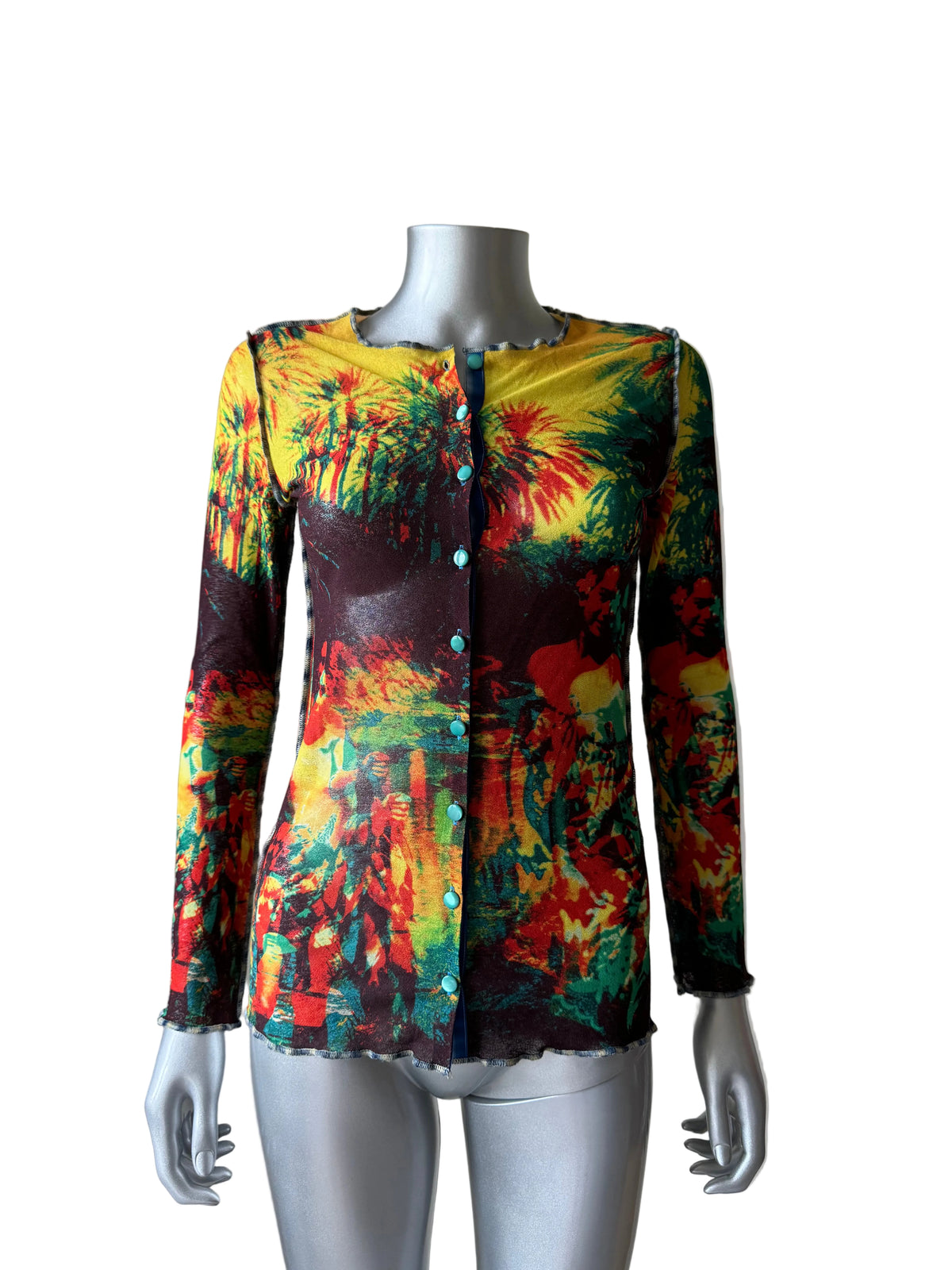 JEAN PAUL GAULTIER S/S 2000 GAUGIN PALM MESH TOP