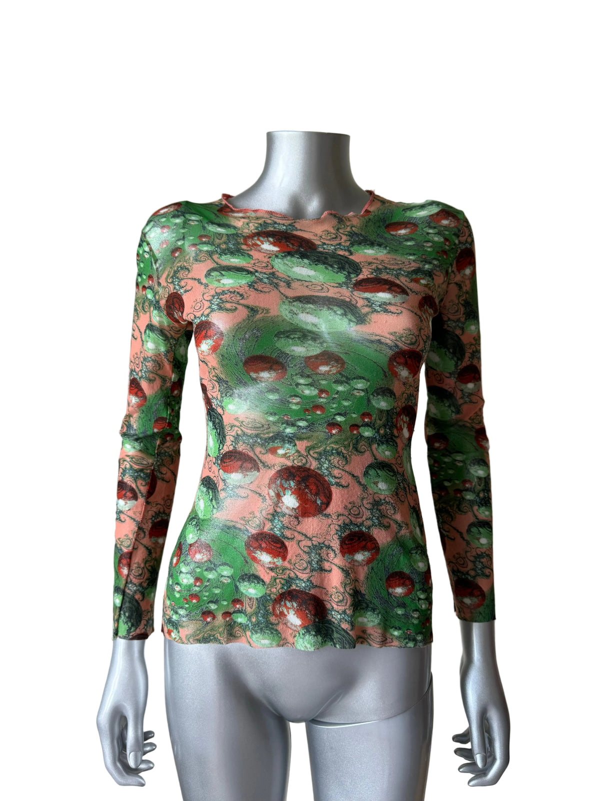 JEAN PAUL GAULTIER 90s GALAXY PRINT MESH TOP