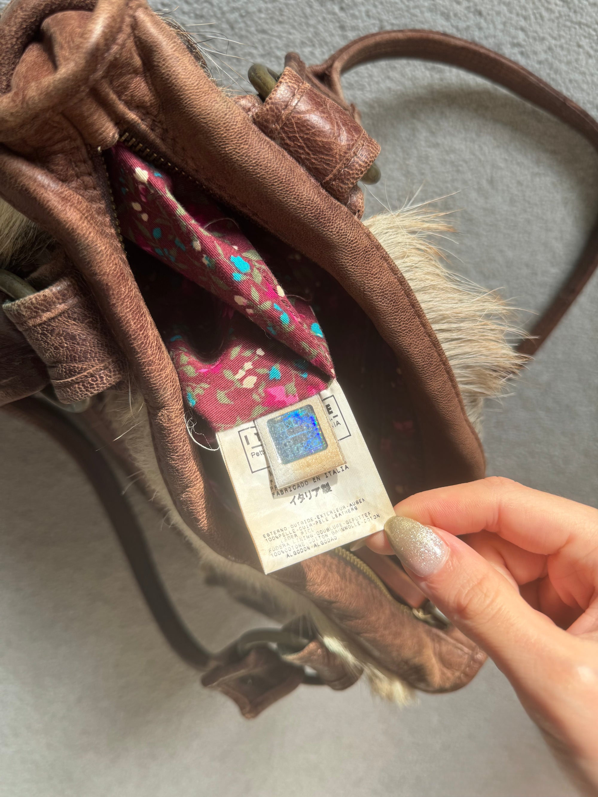 DOLCE AND GABBANA 00s PONY HAIR LEATHER BAG
