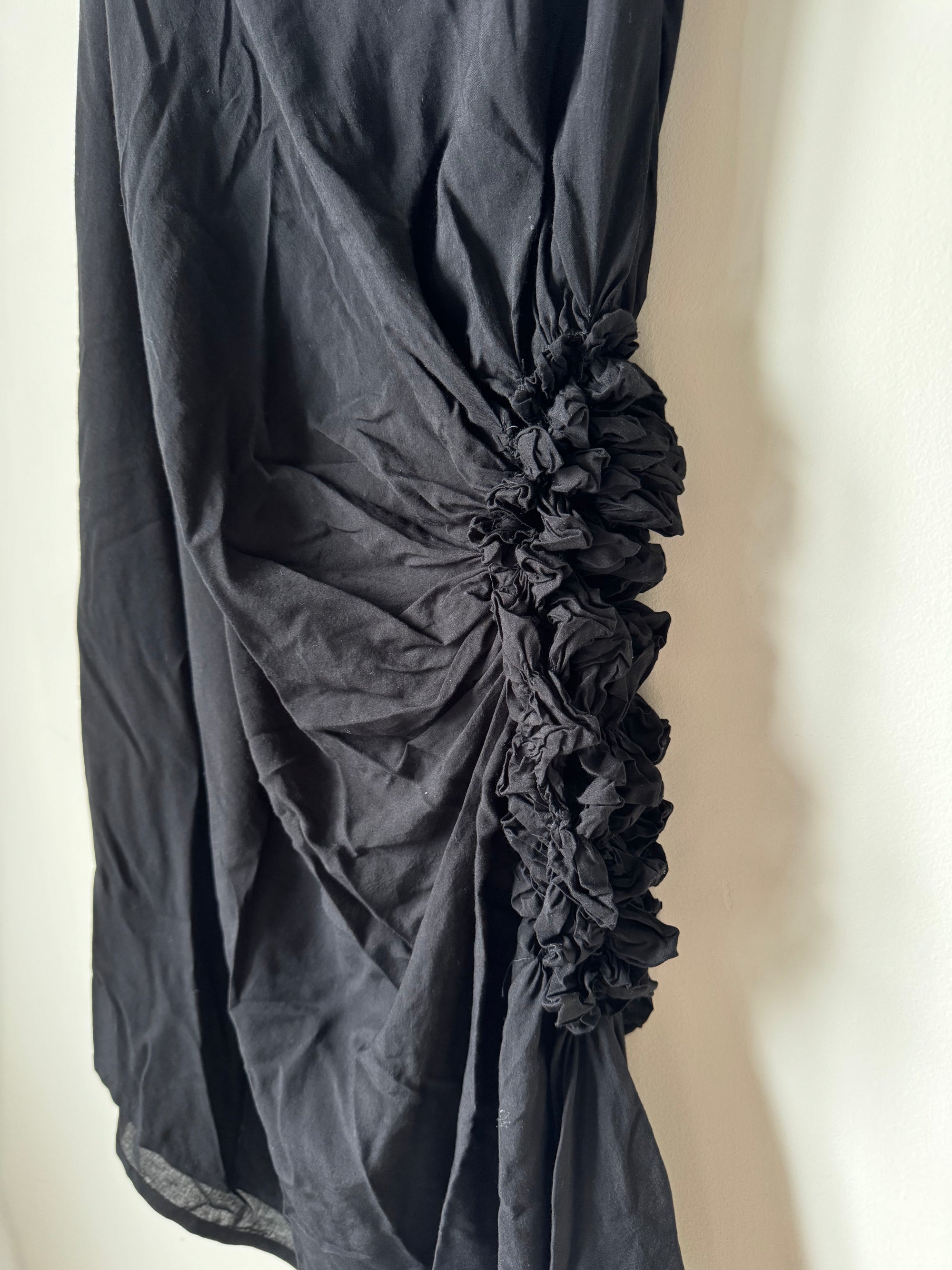 YOHJI YAMAMOTO NOIR S/S 2015 RUCHED ASYMMETRICAL SKIRT