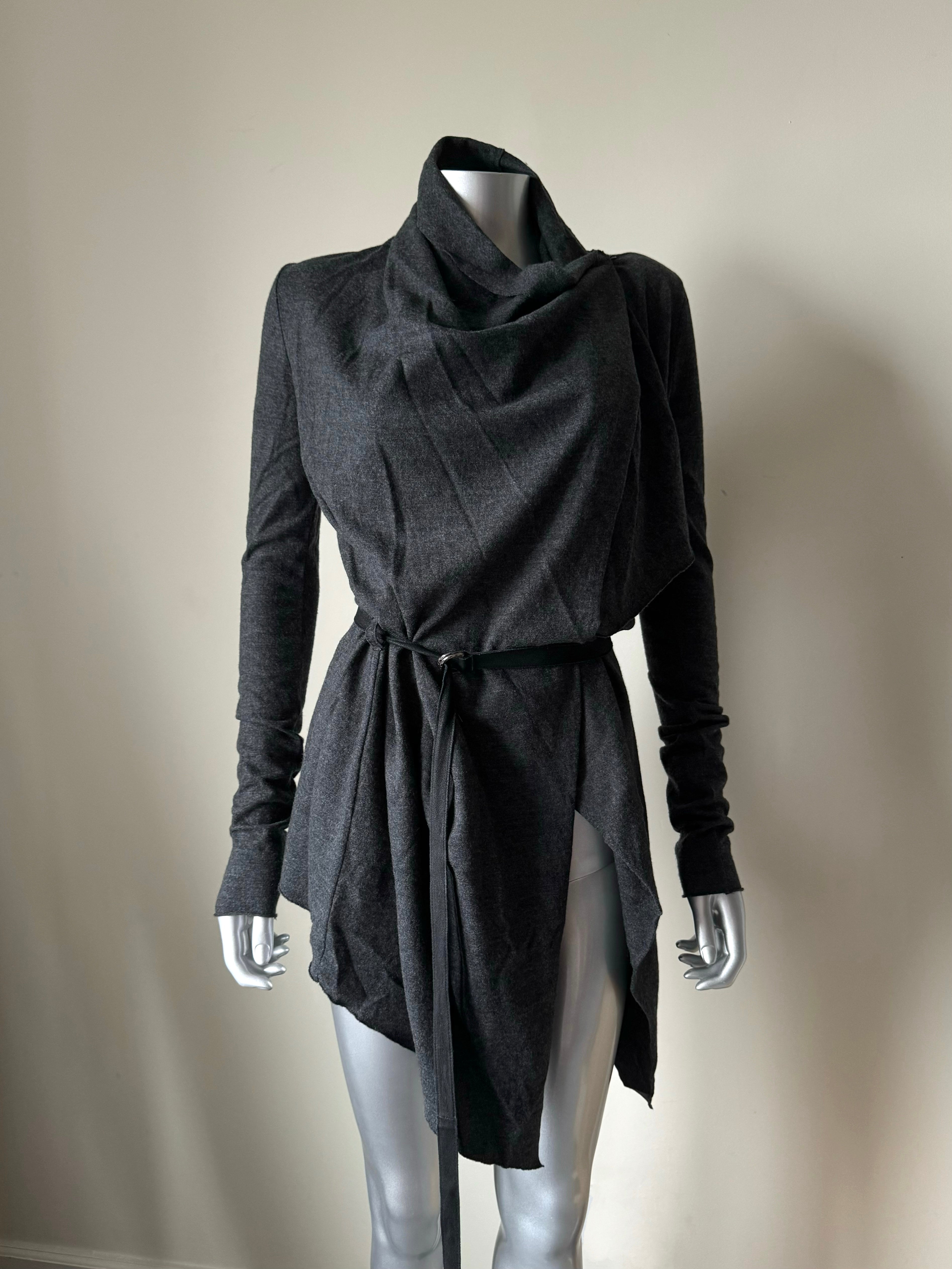 HELMUT LANG Wool Wrap newest Gray Cardigan