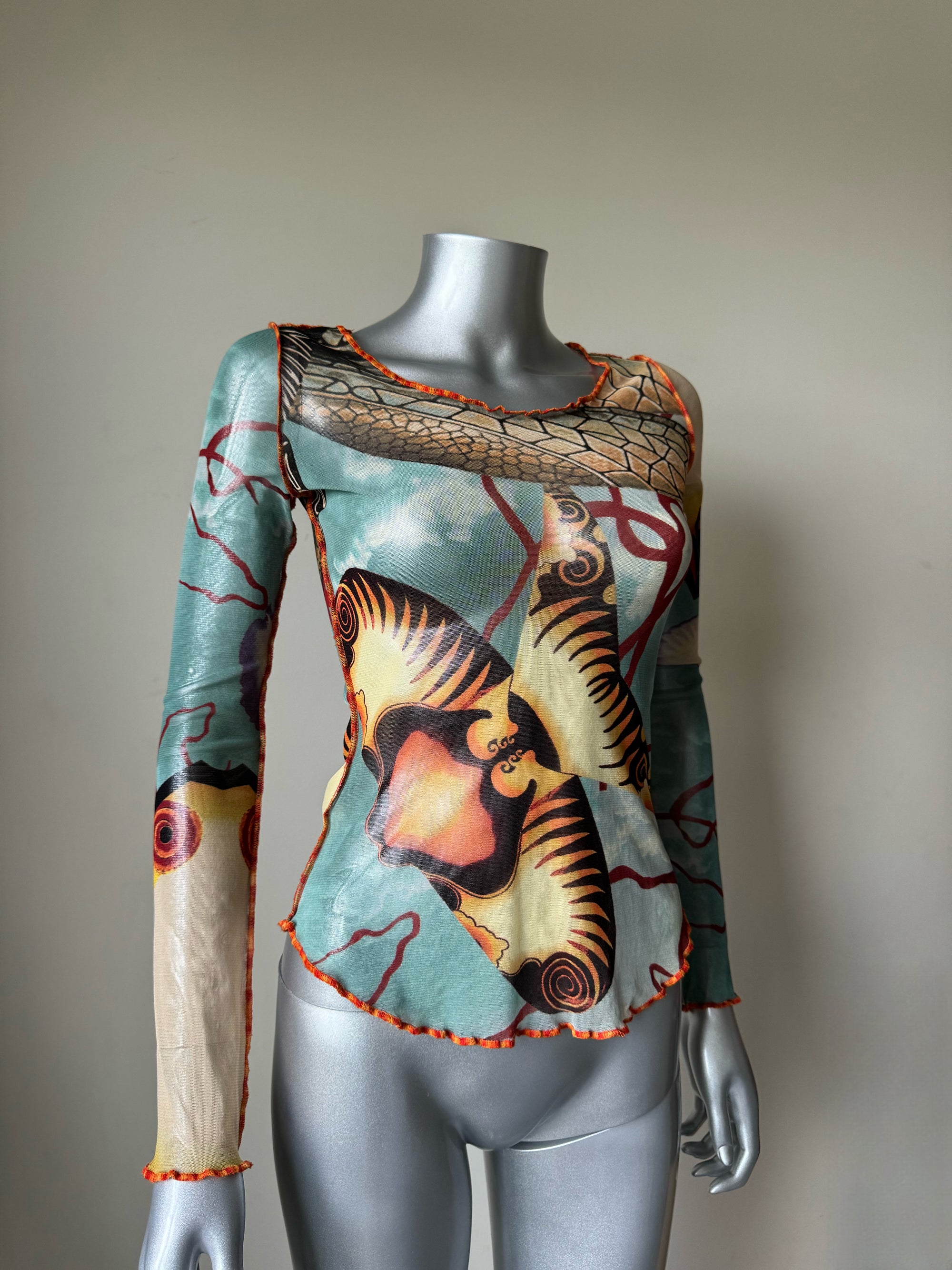 JEAN PAUL GAULTIER S/S 2005 SALVADOR DALI MESH TOP