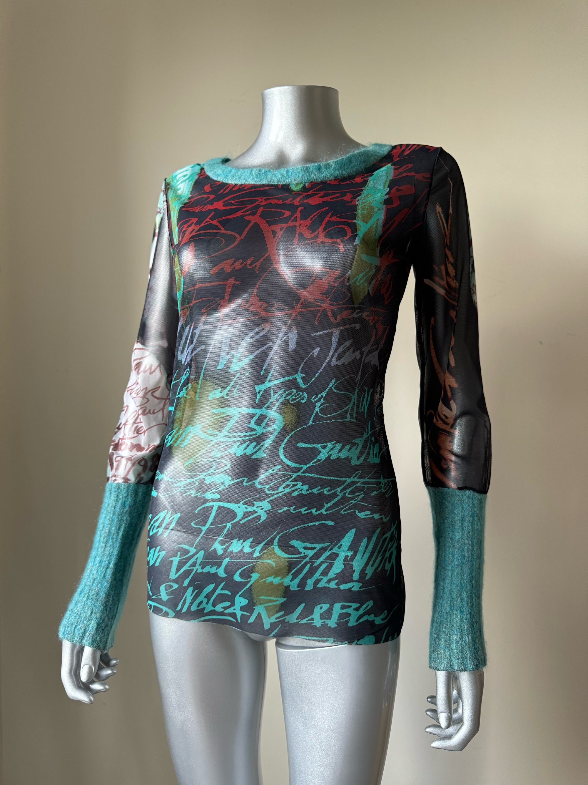 JEAN PAUL GAULTIER F/W 1997 FIGHT RACISM MESH TOP