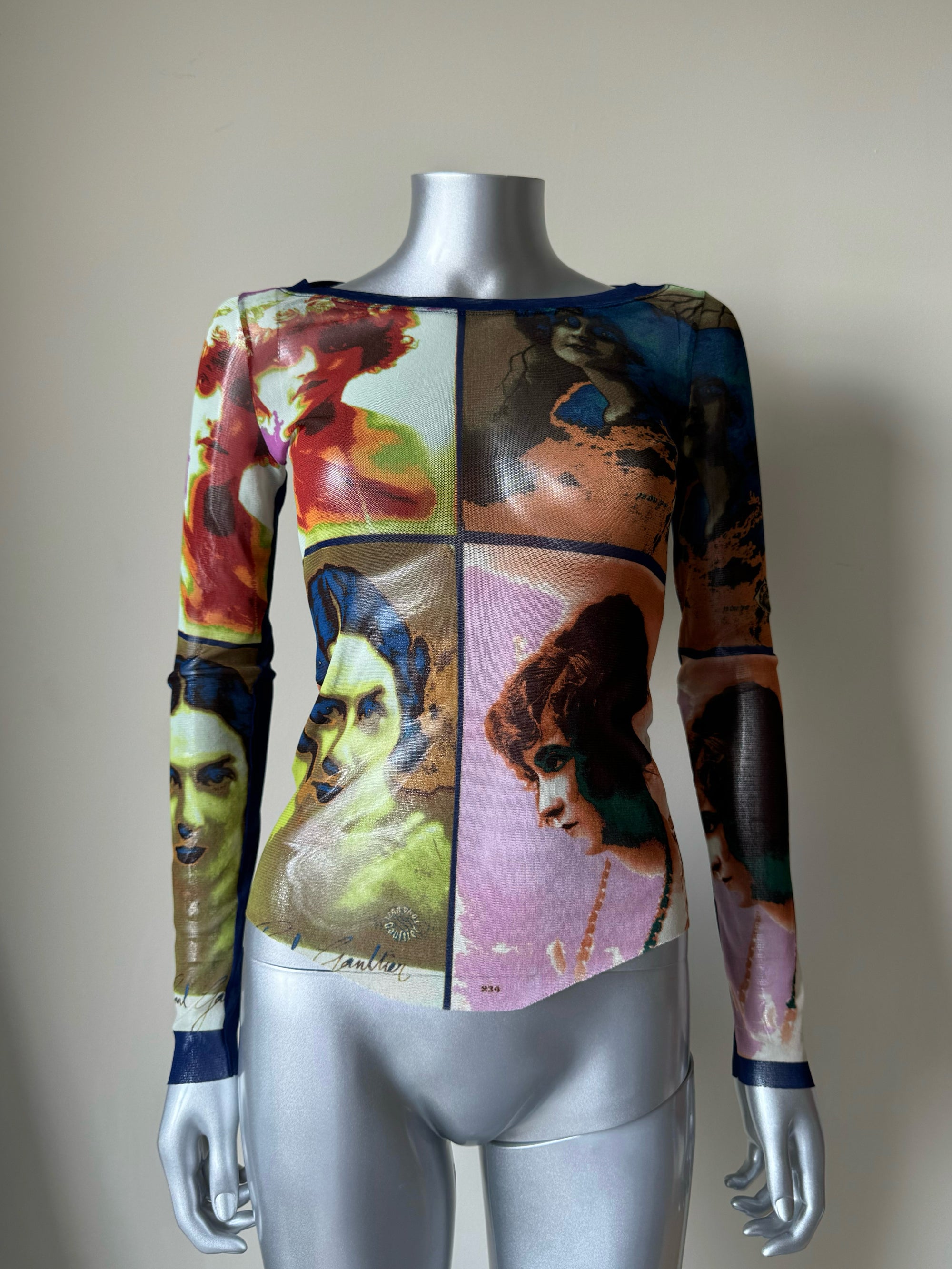 JEAN PAUL GAULTIER S/S 2002 POP ART MESH TOP