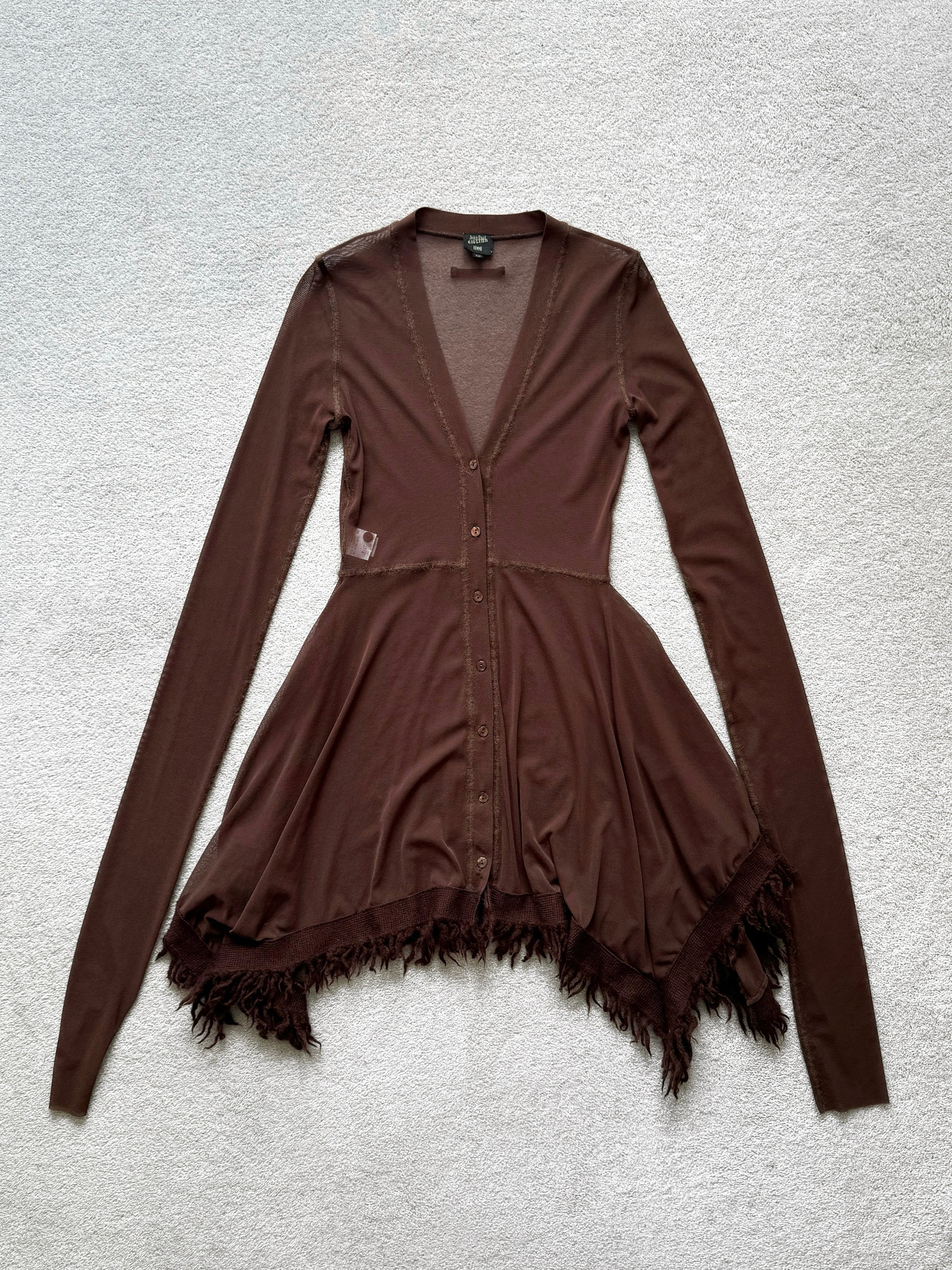 JEAN PAUL GAULTIER 90s BROWN FAIRY MESH DRESS