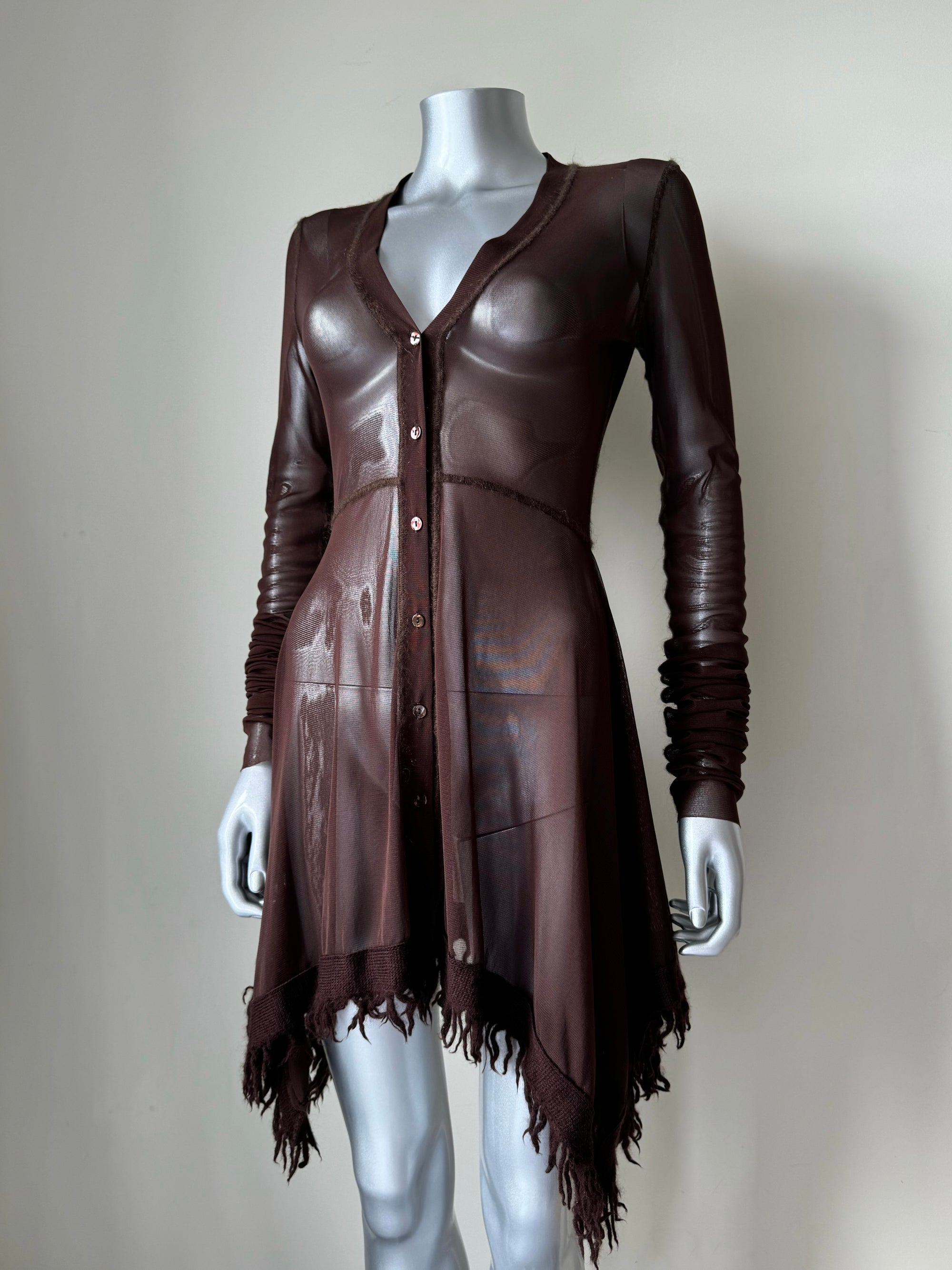 JEAN PAUL GAULTIER 90s BROWN FAIRY MESH DRESS