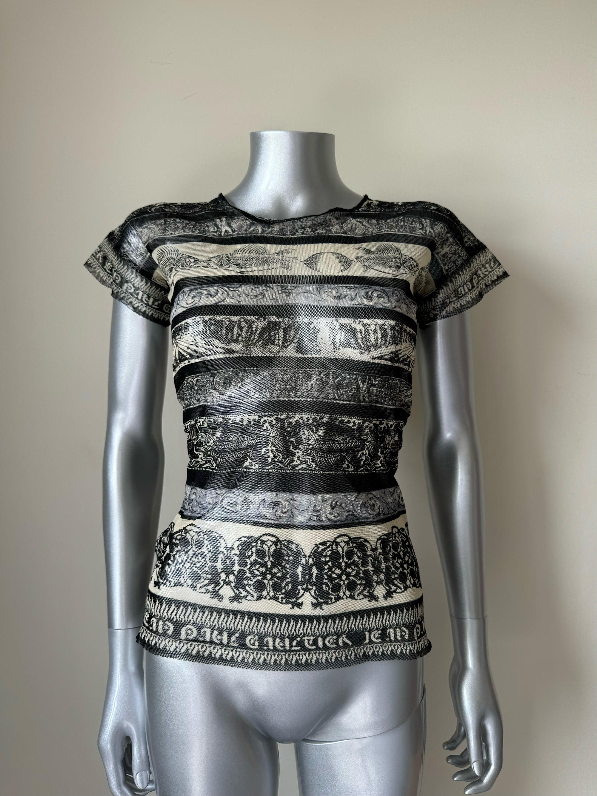 JEAN PAUL GAULTIER S/S 1998 FRIDA KAHLO MESH TOP
