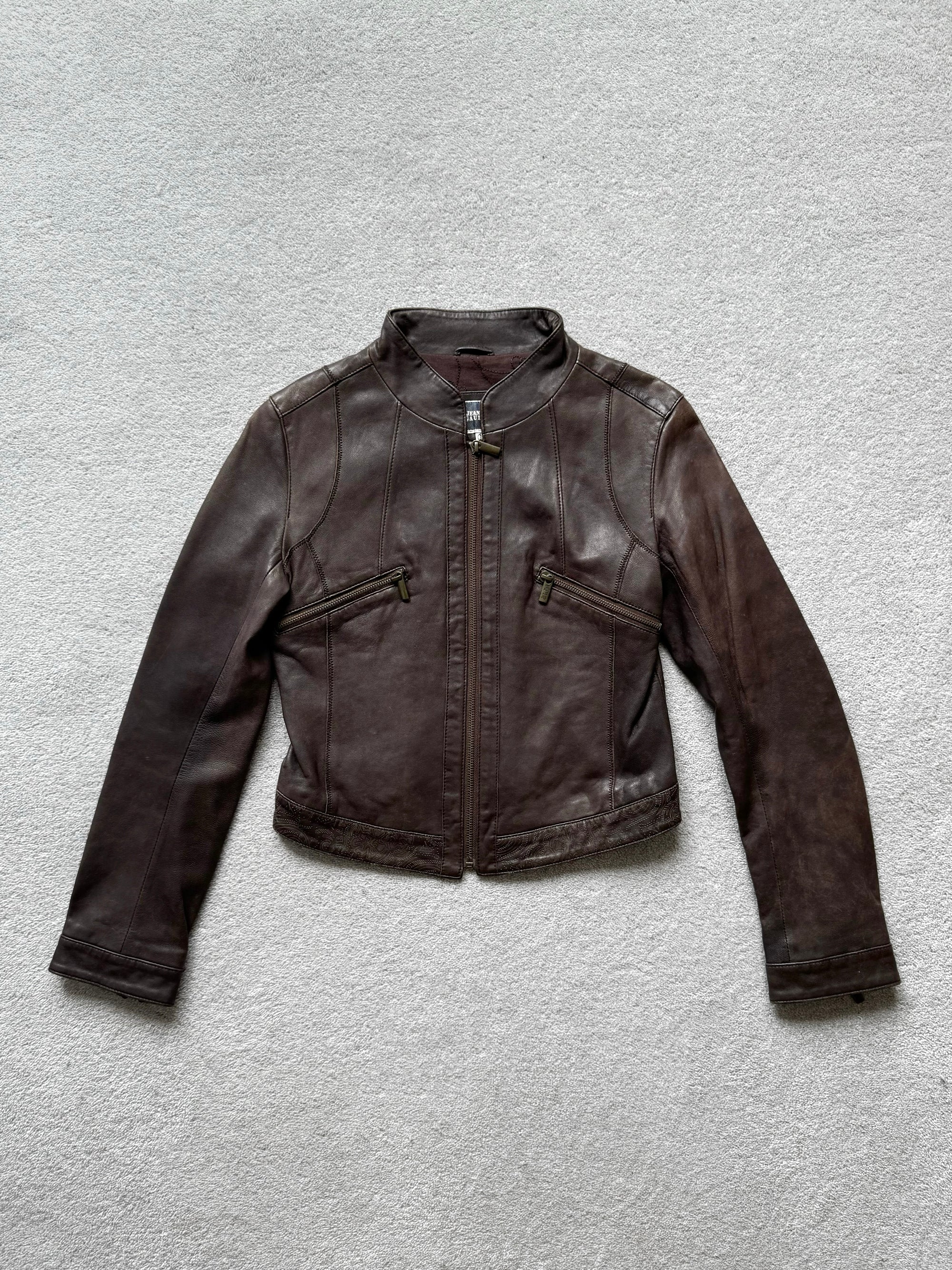 JEAN PAUL GAULTIER BROWN LEATHER JACKET