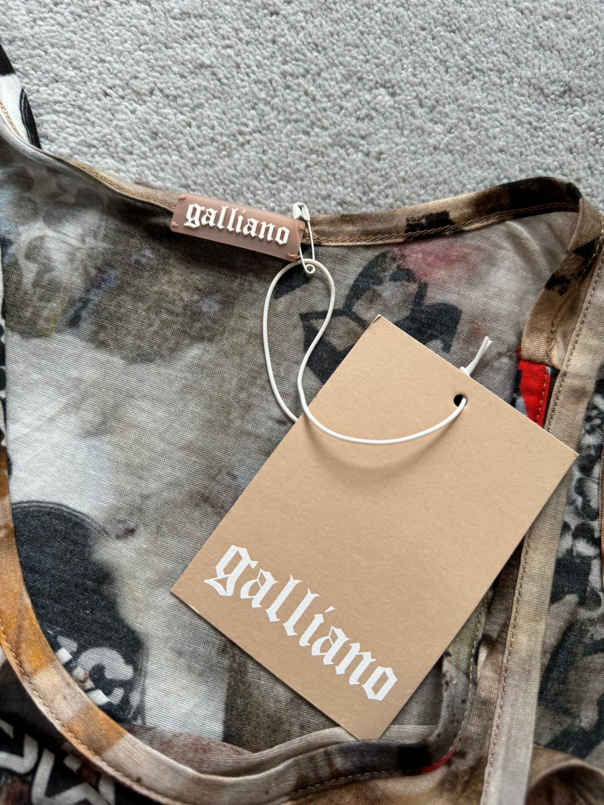 GALLIANO 00s BUTTERFLY PRINT TANK TOP