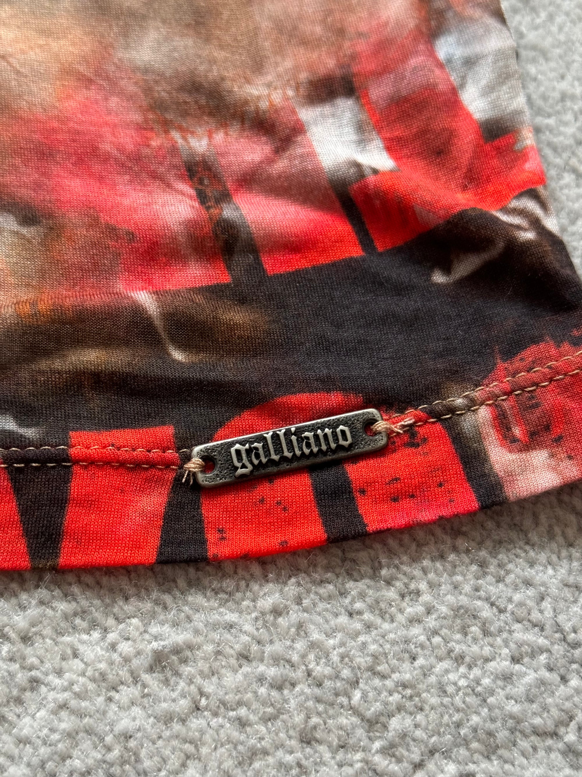 GALLIANO 00s BUTTERFLY PRINT TANK TOP