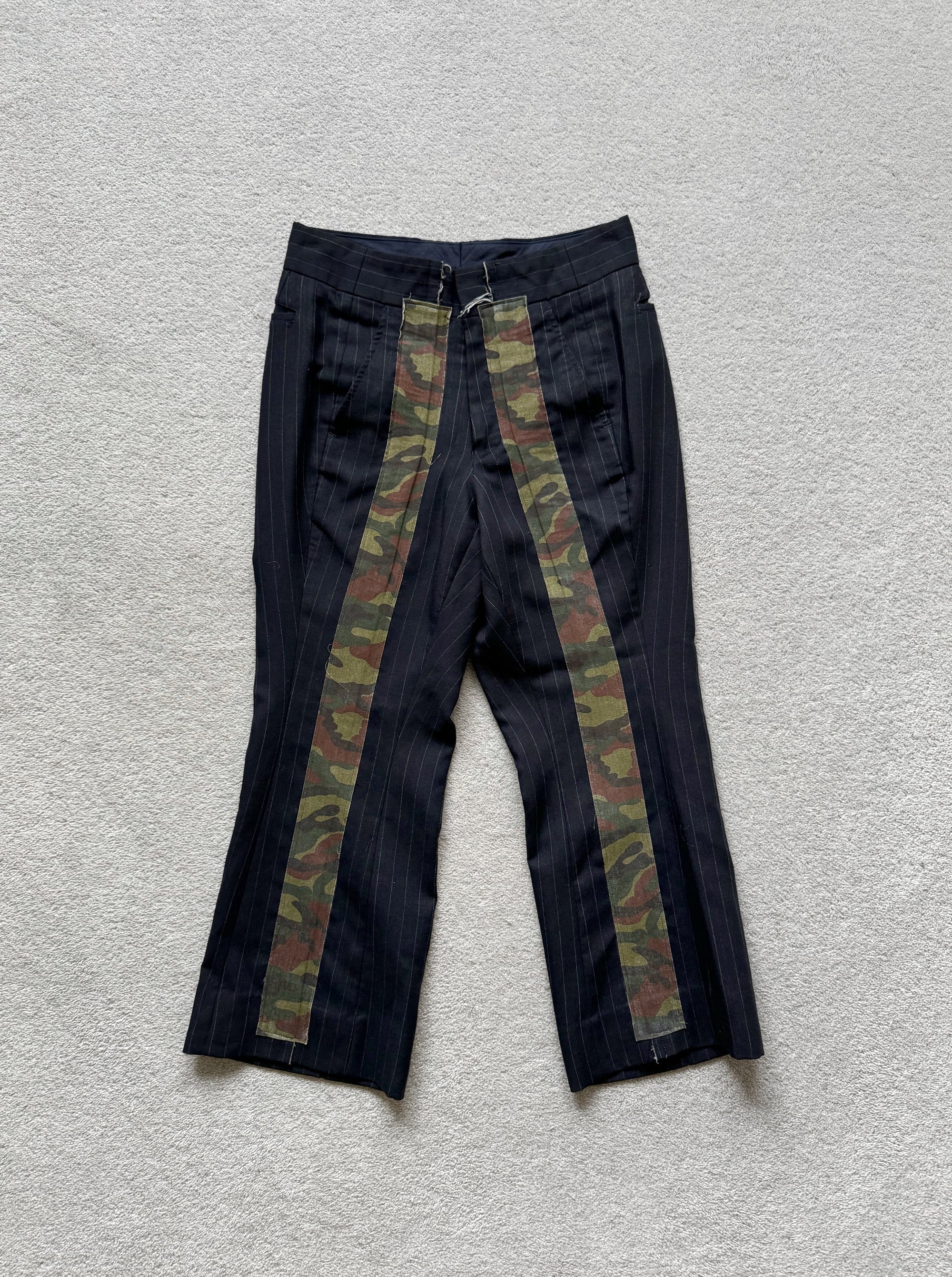 COMME DES GARCONS SPRING 2001 CAMO STRIPE PANTS