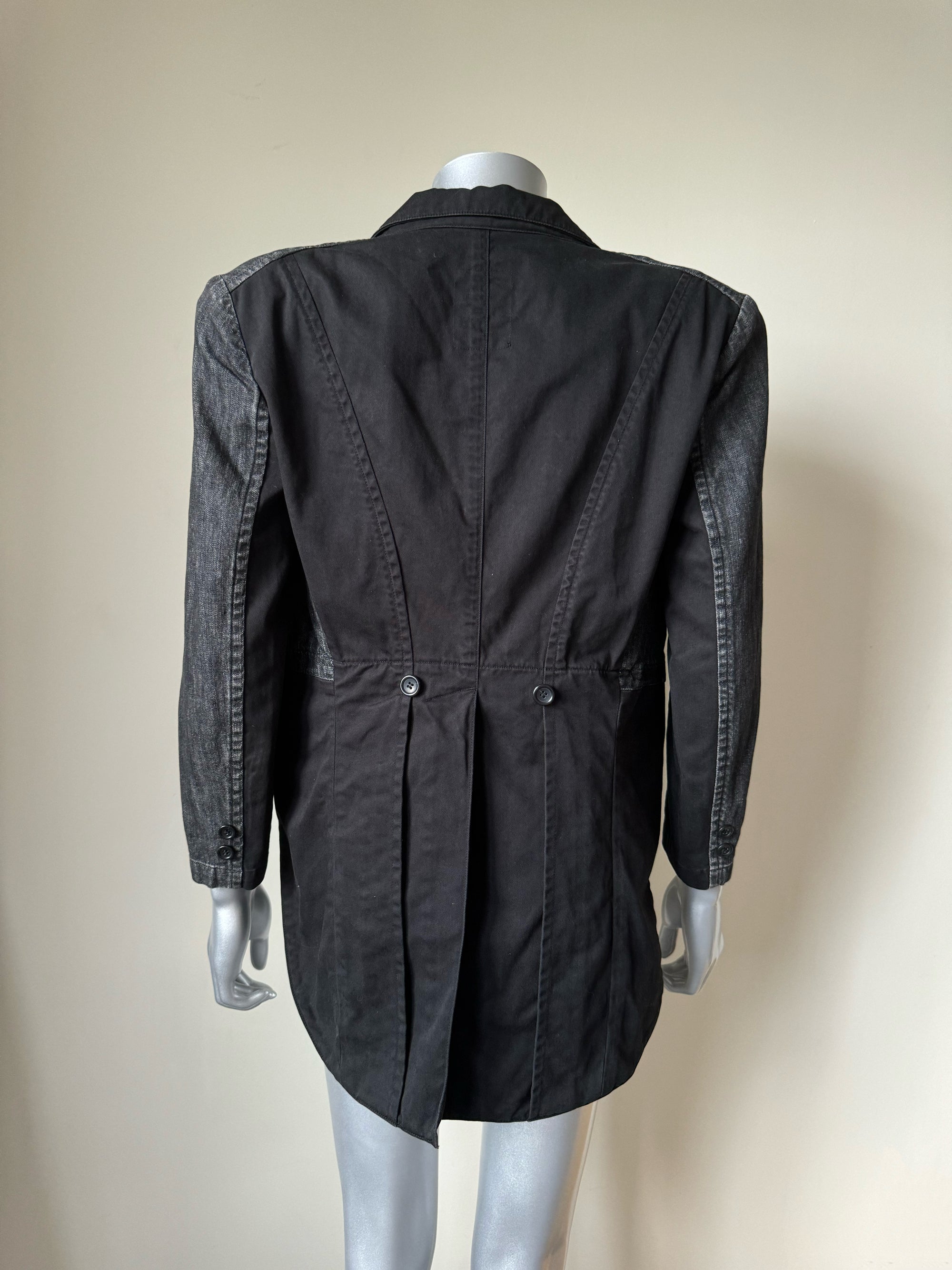 LIMI FEU BLACK DENIM TAILCOAT