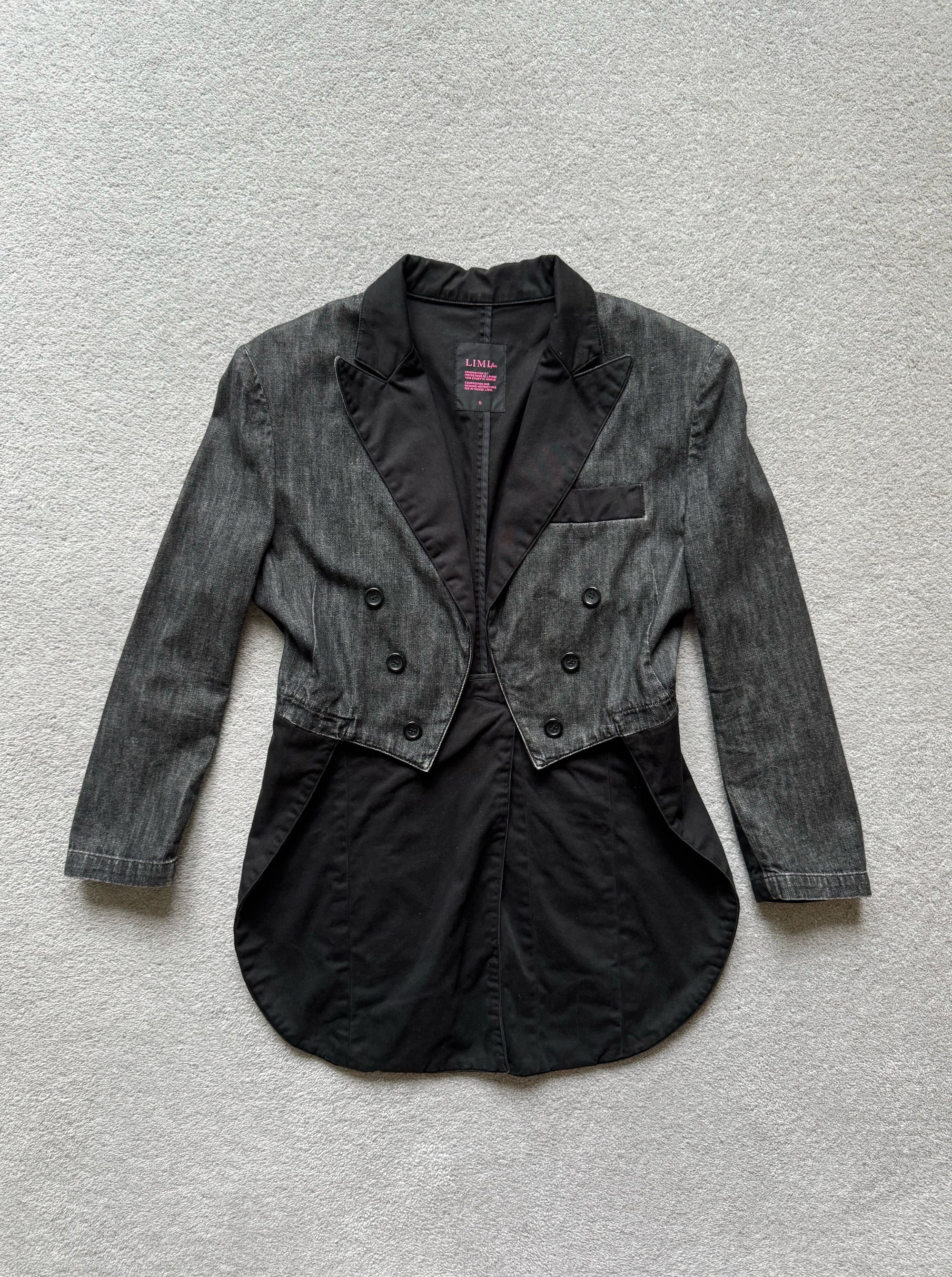 LIMI FEU BLACK DENIM TAILCOAT