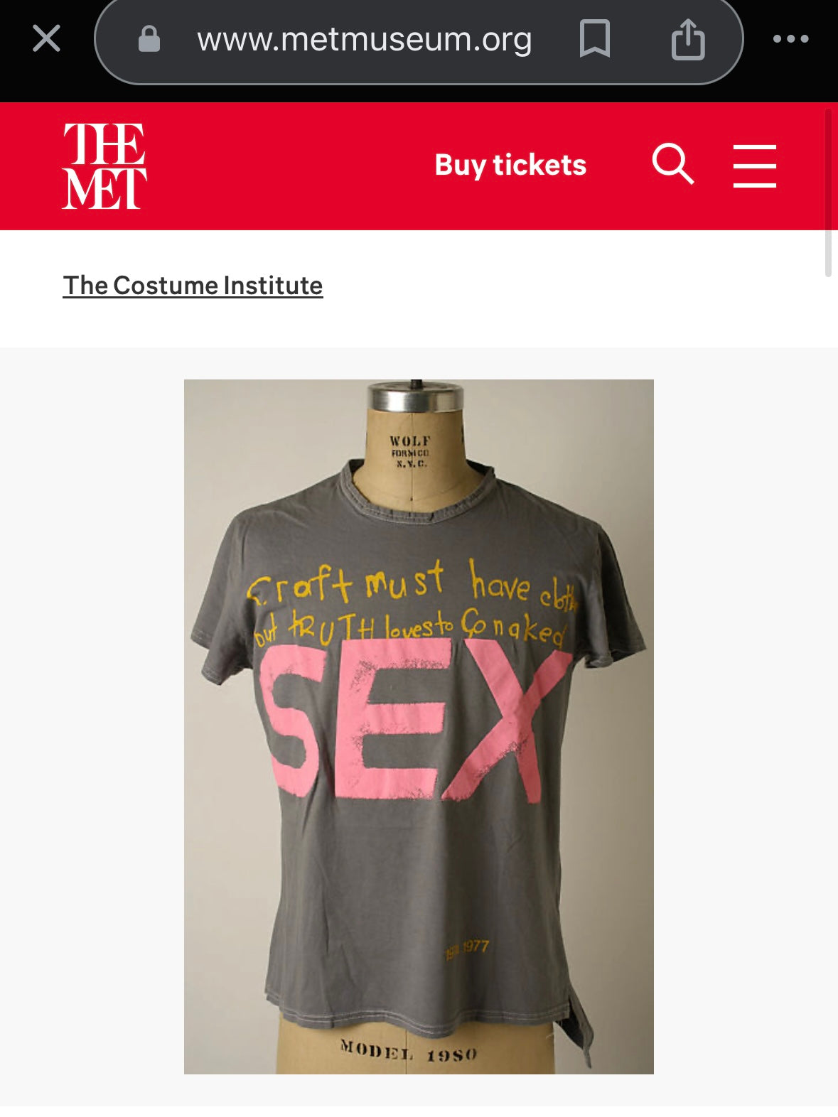 VIVIENNE WESTWOOD 00s SEX TSHIRT