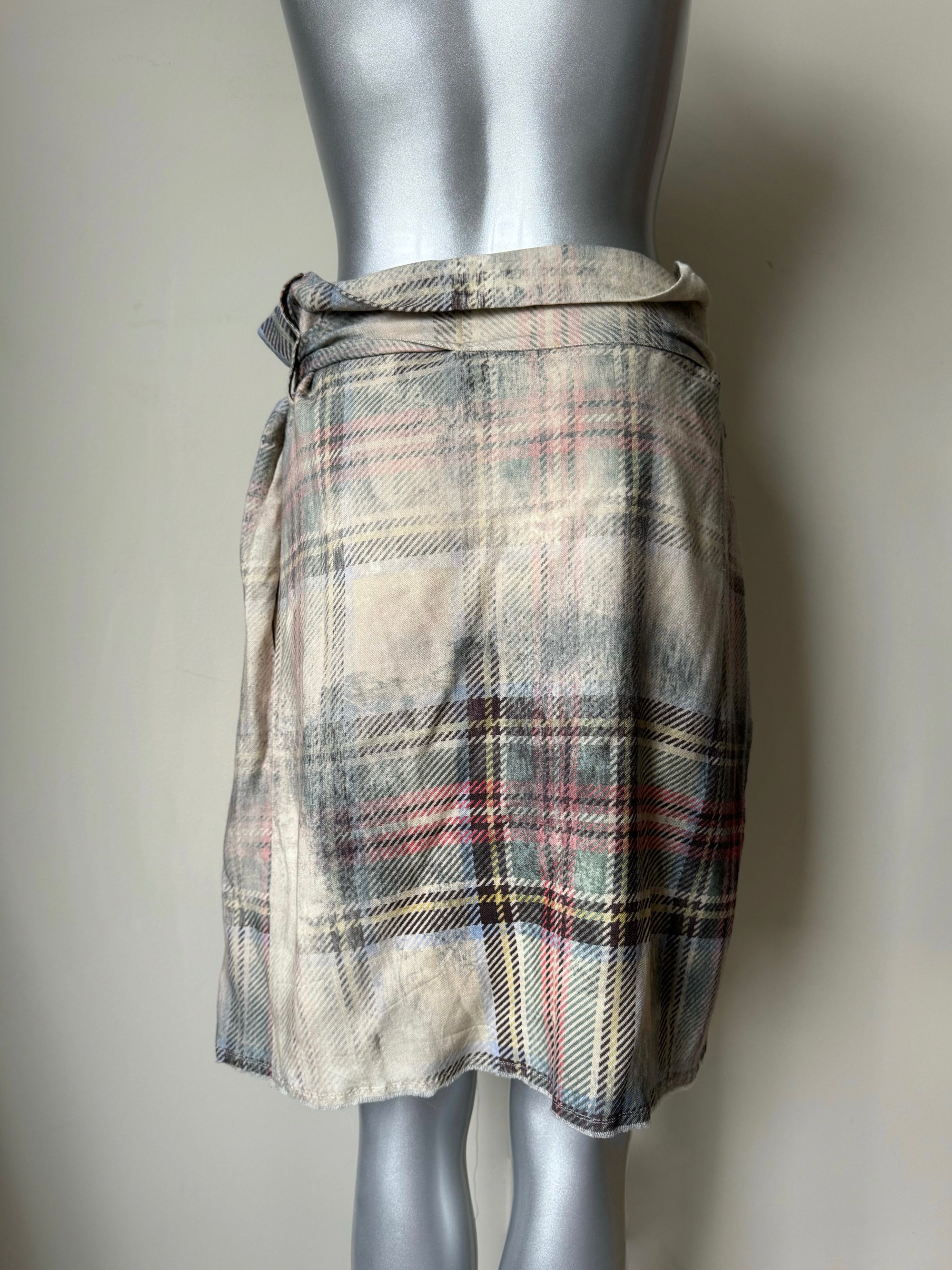 VIVIENNE WESTWOOD CHECKERED TIE UP MIDI SKIRT