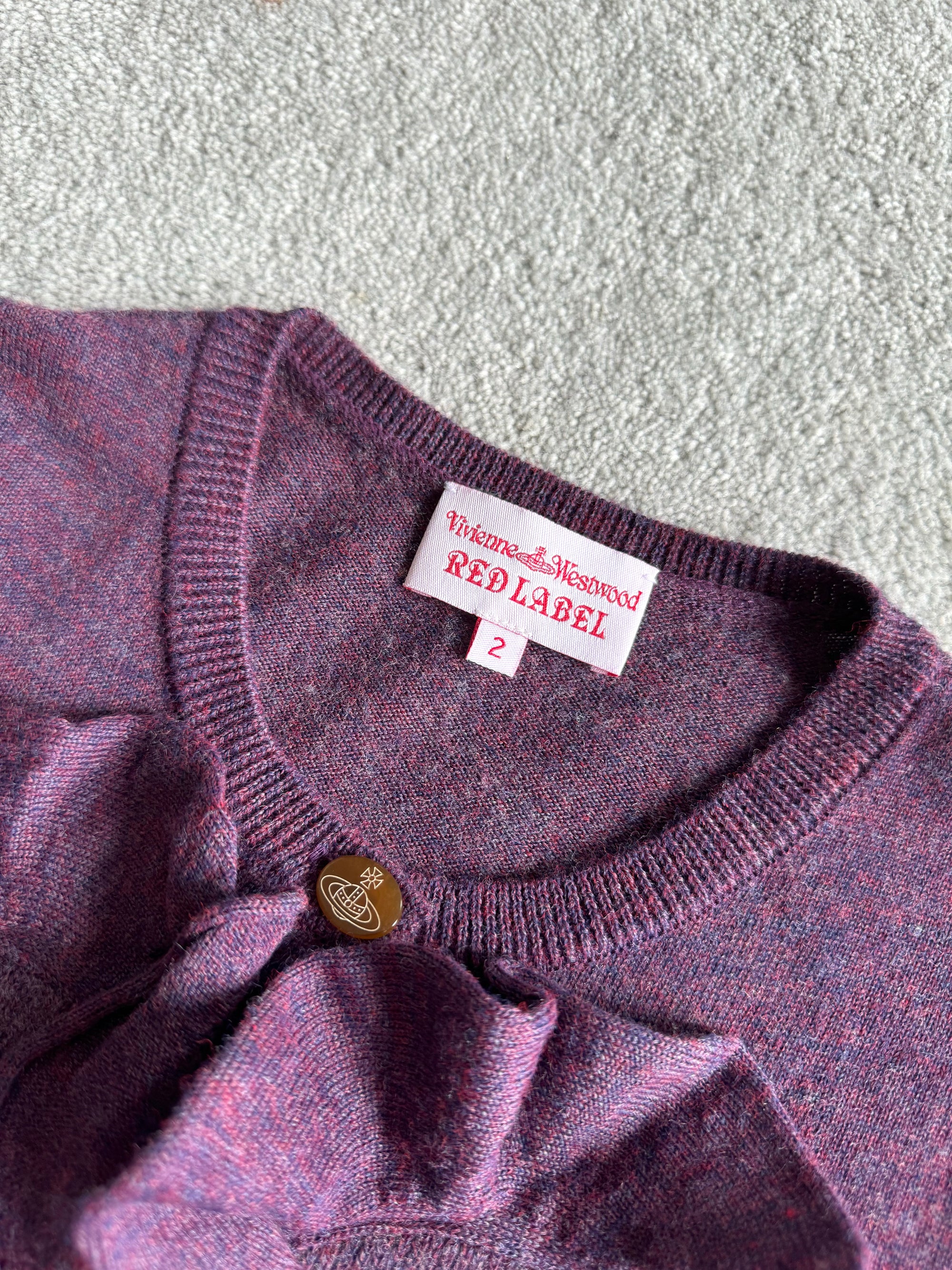 VIVIENNE WESTWOOD HEART RUFFLE KNIT CARDIGAN
