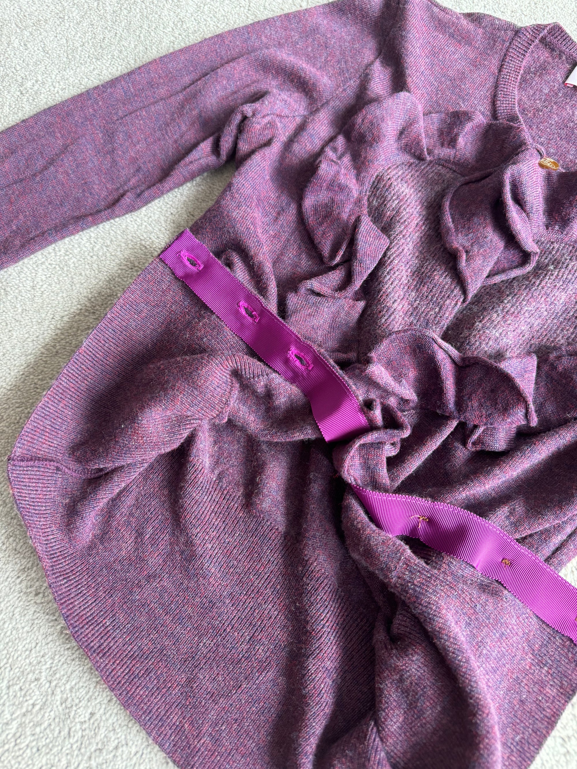 VIVIENNE WESTWOOD HEART RUFFLE KNIT CARDIGAN
